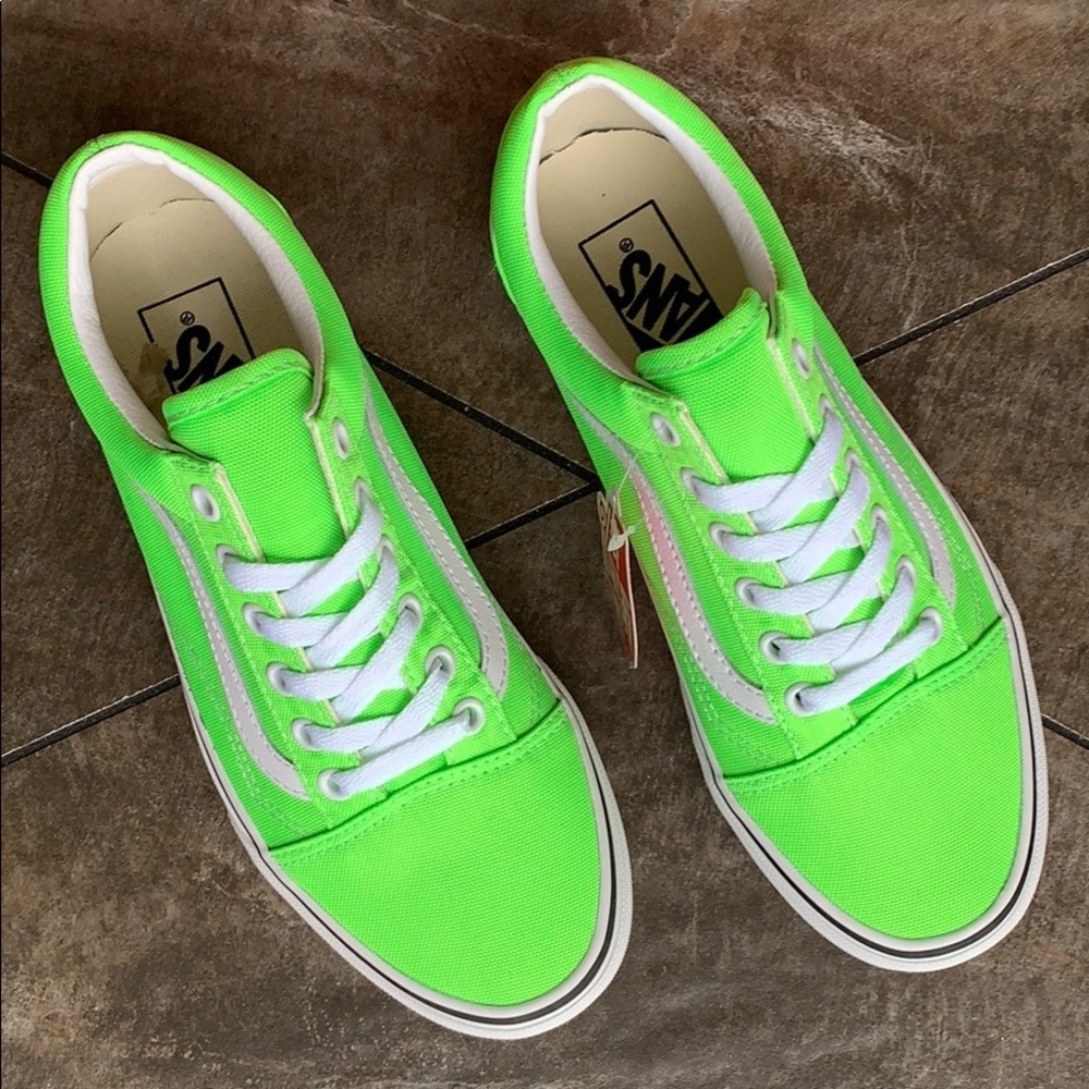 VANS OLD SKOOL NEON GREEN GECKO/TRUE WHITE WMNS - Picture 8 of 16